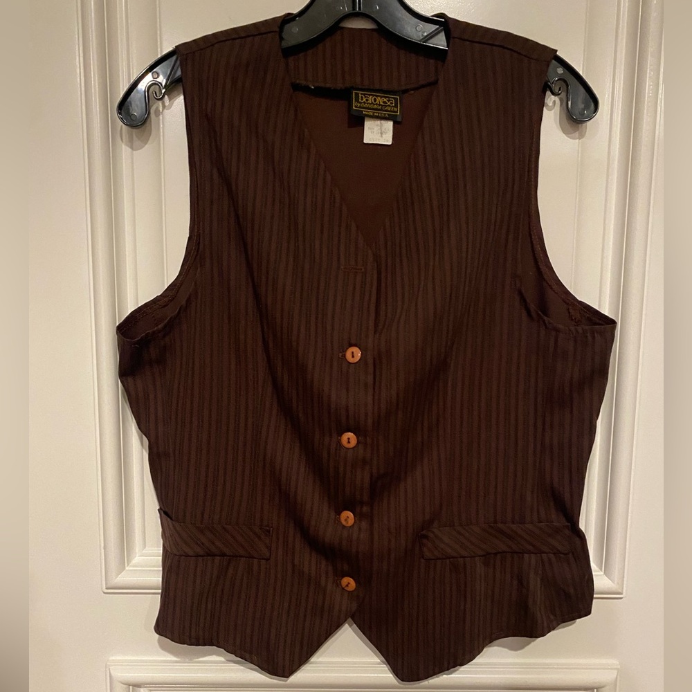 Women's Vintage 80's Striped Vest